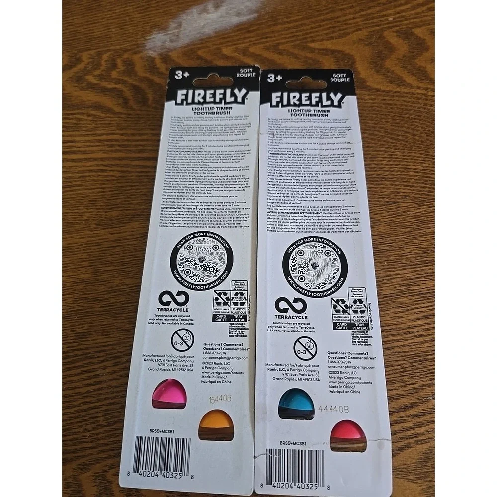Firefly Light-Up Timer Kids Toothbrush with Suction Cup, 4 Count (2 Packs -2/pk)